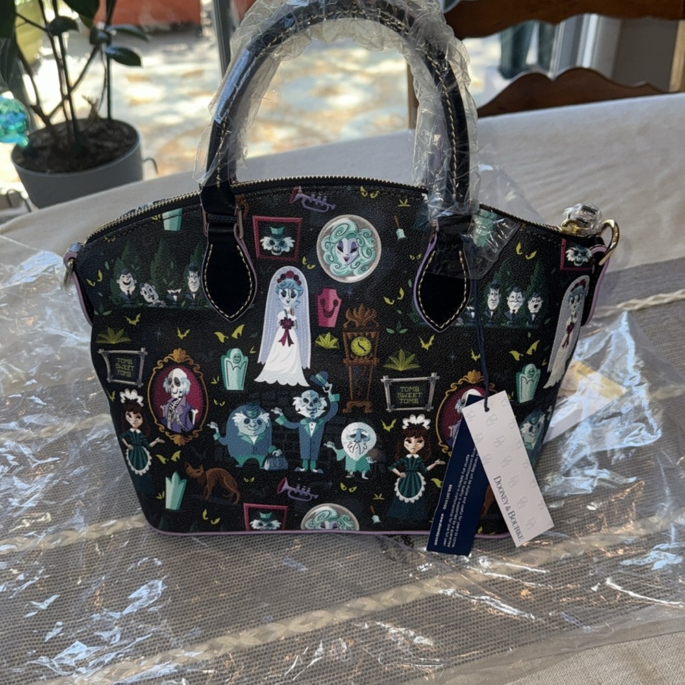 Dooney & Bourke Black Satchel with Haunted Mansion (2018 Collection) - Picture 4 of 8
